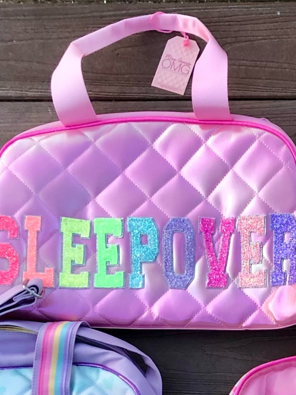Kids Quilted Pink 'Sleepover' Duffle Bag